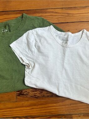 2 FOR DEAL! Sleeve T-Shirts in White and Olive